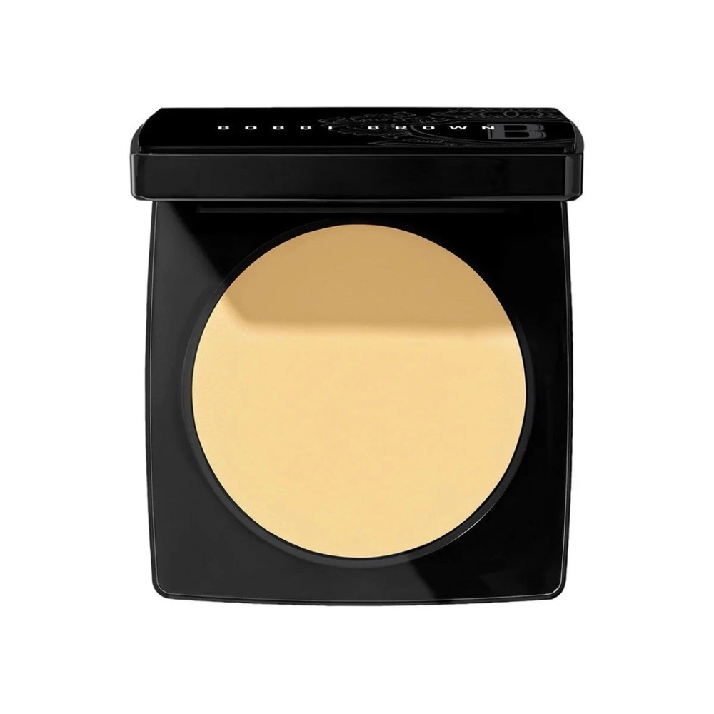 NIB BOBBI BROWN Sheer Finish Pressed Powder Compact PALE YELLOW Full Size $55